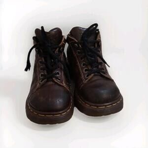Dr Martens Y2k Leather Boots 8542 Womens Size 4 Brown Chunky Sole Vintage